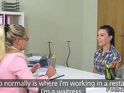 Pretty Amateur Licks Female Agent On Casting