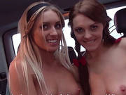 Teens Domina And Jessi Gets Their Pussy Banged Inside The Car