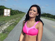Busty Teen Hitches And Exposes Tits Before Slurping The Strangers Cock