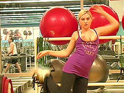Alison Angel Lets Her Big Tits Out While Working Out