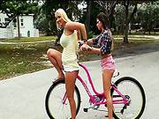 Rachel, Chloe And Molly Ride Bicycles And Fuck