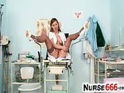 Perverse Nurse Olga Barz Dildo Action On Gyn-chair