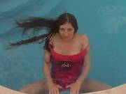 Sabrina Deep Plays In The Pool