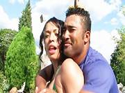 Roberta Carioca Getting Seduce By A Handsome Man Outdoors On A Pool