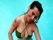 Wonderful Nicolle Bitencourt Gets Dirty Near The Pool