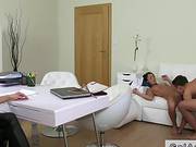 Female Agent Watching Sex And Masturbating On Casting