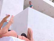 Kendra Lust And Lola Foxx Hot Threeway Near The Pool