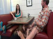 Claire Blows Daddy In Resturant