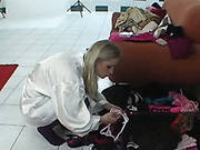 Sexy Czech Blonde Does Backstage Striptease