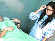Kinky Nurse Examines Tight Pussy Of Ashleigh Embers At The Medical Center