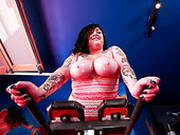 Hussy Jade With Huge Boobs Bounces Her Balloons In A Gym
