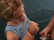 Nasty Eve Lawrence Gets Her Tits Glazed With Spunk