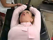 Femdom Gynecologist Puts Some Lub On This Uni Student To Check Her Holes!