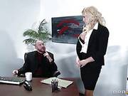 Busty Blonde Jessica Nyx Blows Her Boss’s Cock Then Gets Drilled By Him