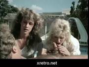 Vintage Threesome Action Near The Pool In 