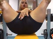 Sabrina Blond Wide Spread Her Legs In The Gym