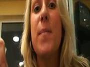 Blonde Gets Facial In Public Washroom