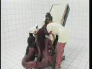 Ebony Nurses Fuck Weirdo In Latex