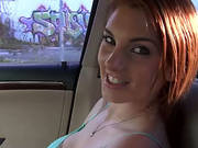 Damn Sexy Rainia Gets Banged In The Car By The Strangers Huge Cock