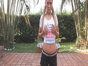 Hot Latina Enjoys Outdoor Solo