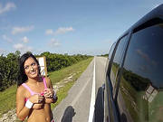 Sexy Busty Nadia Capri Has A Flat Tire And Is Hitch Hiking For A Ride Home