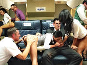 Asa Akira, Cindy Starfall, Kaylani Lei, And London Keyes Having Orgy On The Plane