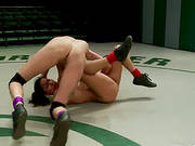 Ranin Degrey Dominates Wrestling Combat And Strapon Fucks Izmar Gutierrez