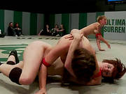 Lesbian Wrestling Match Goes Wild On A Threesome!