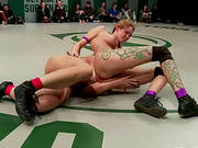 Lesbian Wrestlers Subdue A Weak Opponent On The Mat!