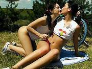 Two Lesbian Cyclists/tiffany C,michelle J