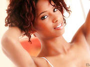 Curly-haired Ebony Girl Spencer Bliss Shows Off Her Slim Body