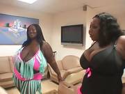 2 Bbw Ebony Girls Give White Cock Blowjob And Get Facial