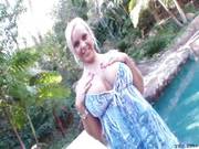 Shapely Milf Alexis Golden Plays With Her Mature Pussy Pool Side