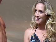 Hot Blonde Sucks Giant Penis Till It Spews