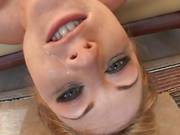 Fishnet Blond Gets Face Banged In 4some