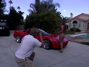 Exotic Car Tramp Gets Her Rump Snapped By Videocamera And Cock
