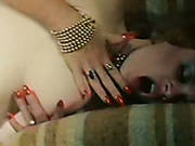 Spoiled Curly Blonde Secretary With Ugly Makeup Gives Blowjob In Office
