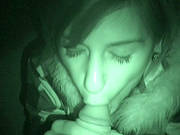 Night Vision Blowjob Outdoors Leads To A Quick Doggystyle Fuck