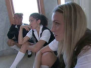 Cute Babes In School Uniform Make Great Femdom Show