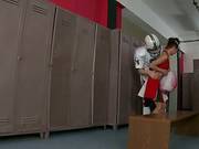 Football Player Banging Cheerleader Kim Kay In The Locker Room