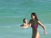 Jessica Alba - Purple Bikini Beach Voyeur