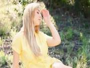 Stunning Blonde Pornstar Sophia Knight Outdoor Solo
