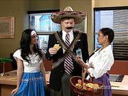 Black Haired Chicks Lana Violet And Rebeca Linares Both In Gypsy Costumes Do A Man In The Office