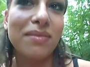 Latina Cutie Meets A Guy In The Woods And Goes Home