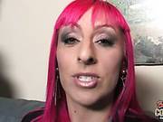 Slutty Milf With Pink Hair Raven Black Blows Two Massive Peckers And Gets Diddled By Them