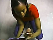 Cheesy Black Wench Gives An Awesome Handjob