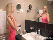Blonde Gets Horny In The Bathroom