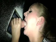 Amber Swallows At The Gloryhole