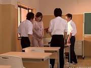Chubby Milf Mayu Koizumi Gets Fucked By Two Men Indoors