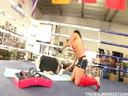Busty Kick Boxer Rammed Hard By Her Coach In The Boxing Ring